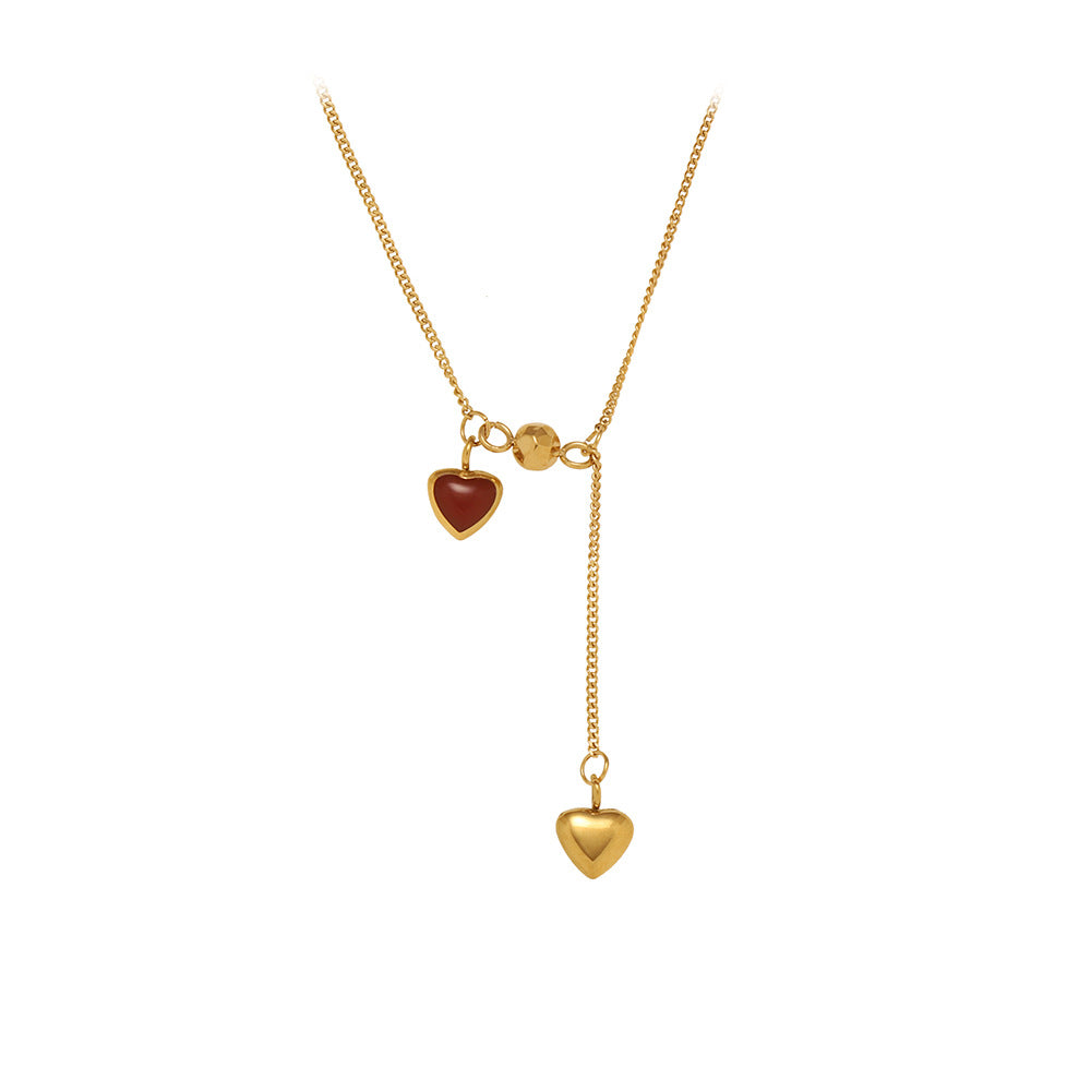 Heart Style Gold Plated 304 Stainless Steel Pendant Necklace
