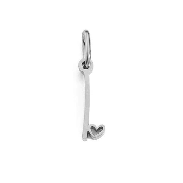 Stainless Steel A-Z Letter Heart Pendant (Pk of 10 ) / KP0002