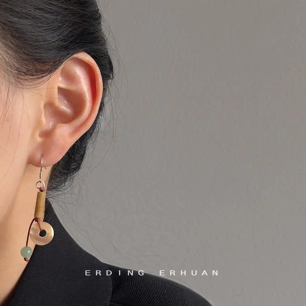 1 Pair Vintage Nature Stone Dangle Earrings Wholesale / KE0001