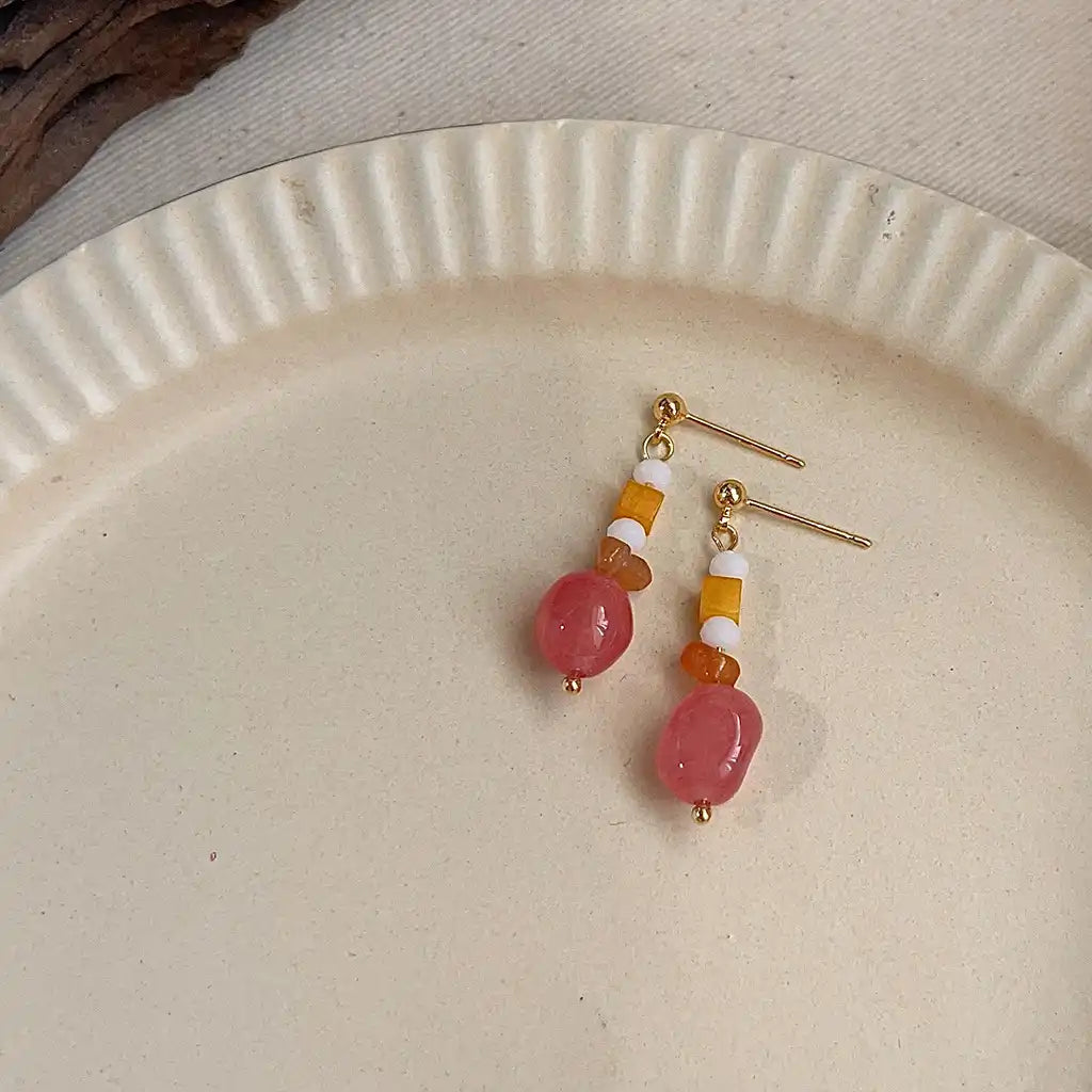 1 Pair Vintage Waterlon Stone Dangle Earrings Wholesale / KE0004