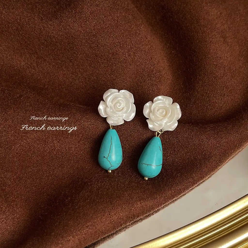 1 Pair Sterling Silver Women Exaggerated Luxury Vintage Drop Earrings Wholesale / KE3020