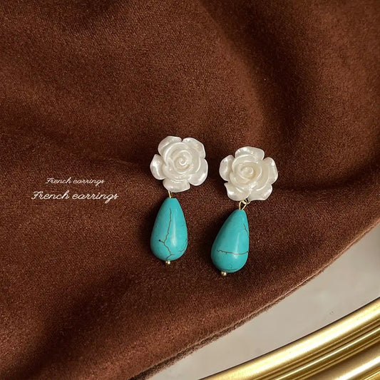 1 Pair Sterling Silver Women Exaggerated Luxury Vintage Drop Earrings Wholesale / KE3020