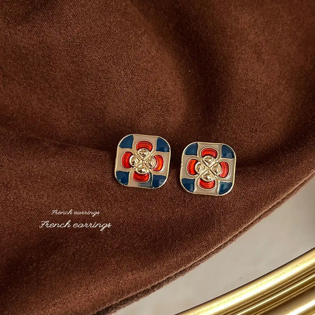 1 Pair Sterling Silver Women Exaggerated Luxury Vintage Stud Earrings Wholesale / KE3021