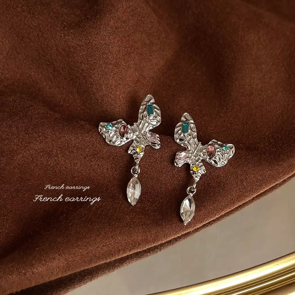 1 Pair Sterling Silver Women Exaggerated Luxury Vintage Drop Earrings Wholesale / KE3022