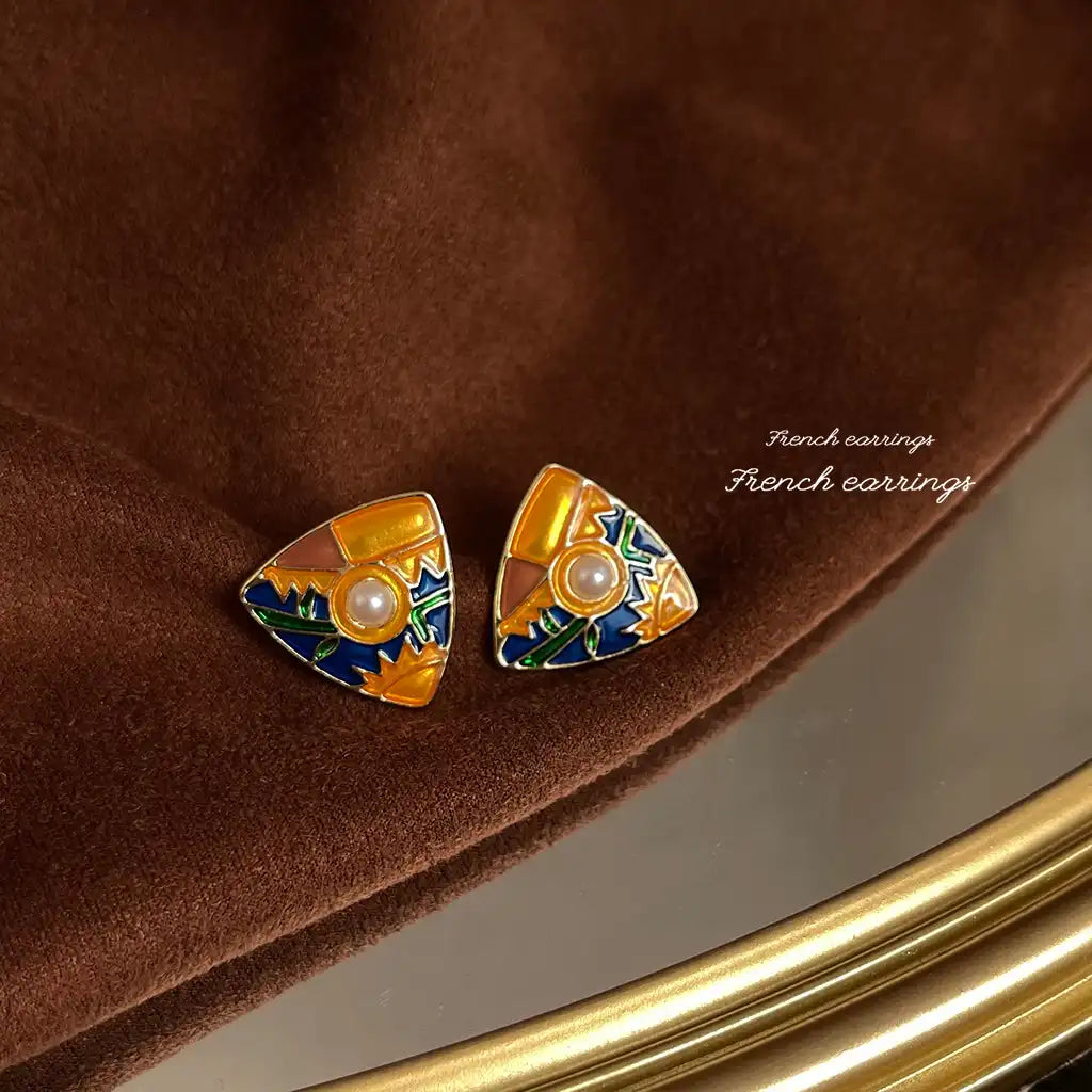 1 Pair Sterling Silver Women Exaggerated Luxury Vintage Stud Earrings Wholesale / KE3043