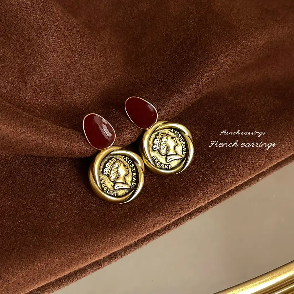 1 Pair Sterling Silver Women Exaggerated Luxury Vintage Stud Earrings Wholesale / KE3054