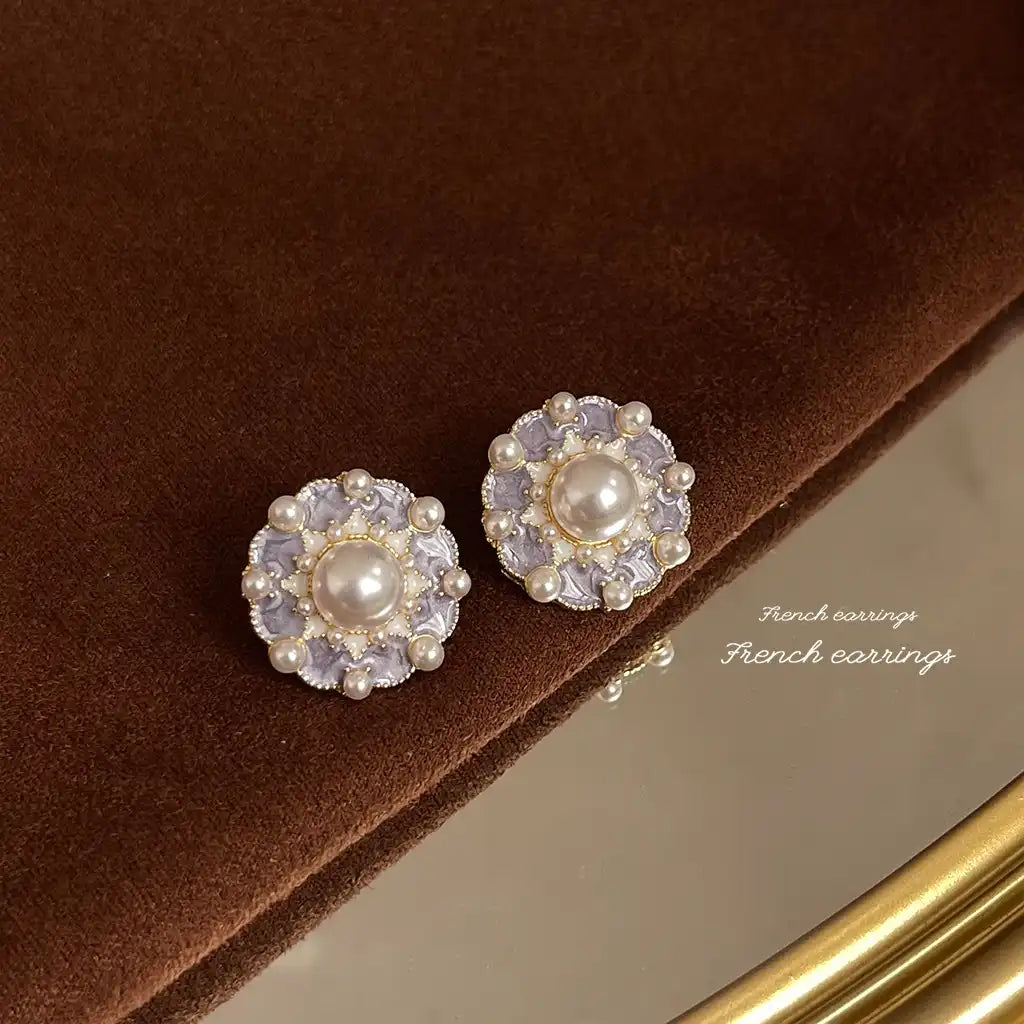 1 Pair Sterling Silver Women Exaggerated Luxury Vintage Stud Earrings Wholesale / KE3057