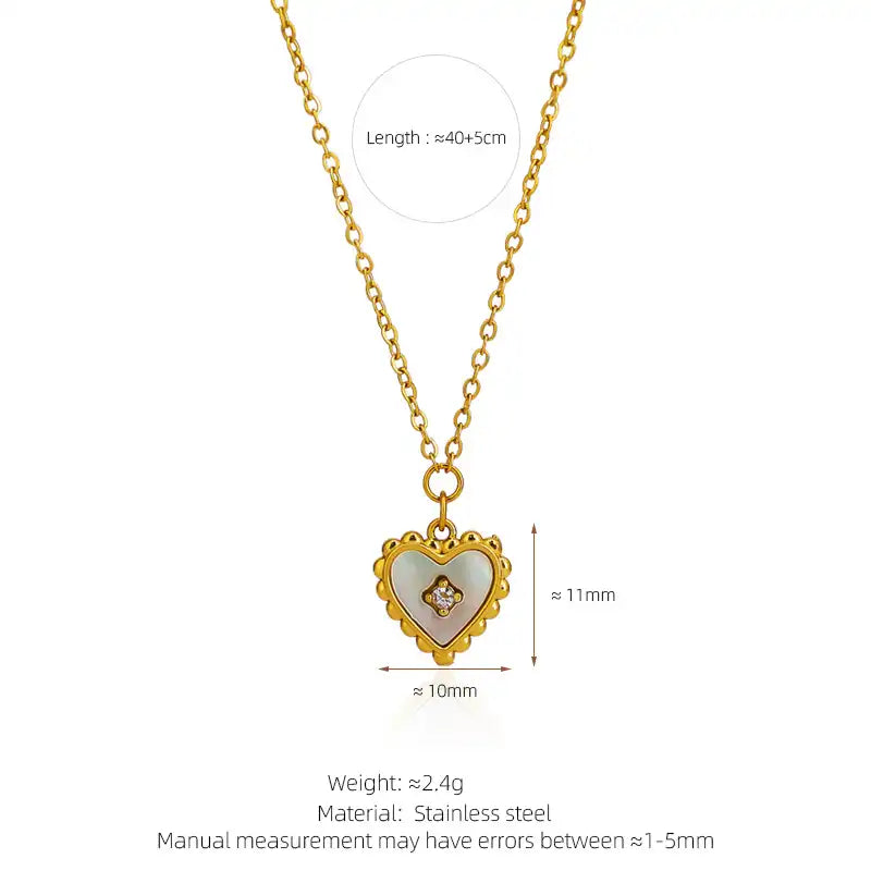 Lolita Vintage Lace Love Double-Sided Shell Rhinestone Pendant Necklace / 25004039