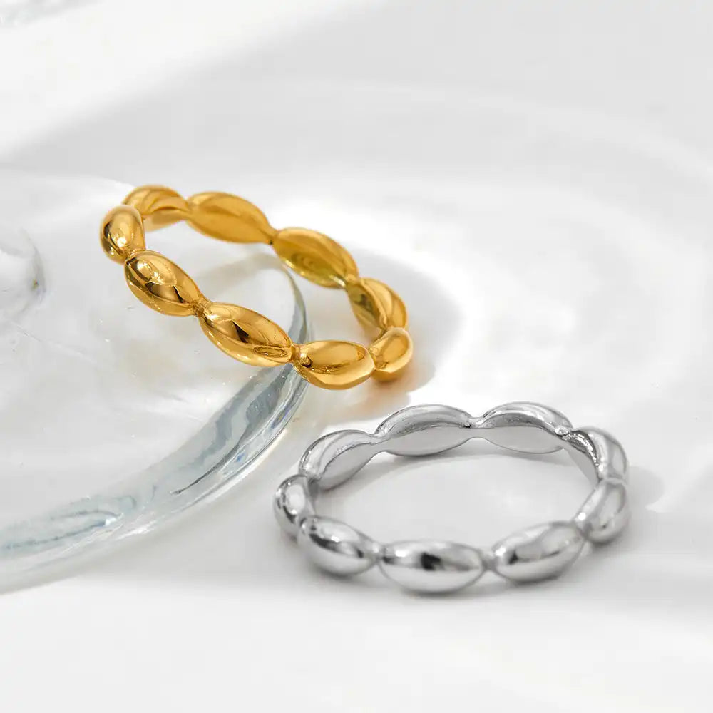 18K Gold PVD titanium steel Minimalist women's ring / 25204012