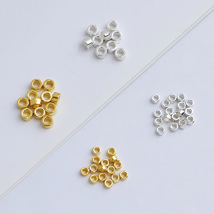 Multi Color Round Sterling Silver Beads ( pk of 10 )