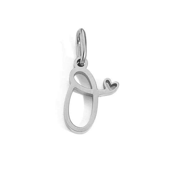 Stainless Steel A-Z Letter Heart Pendant (Pk of 10 ) / KP0002