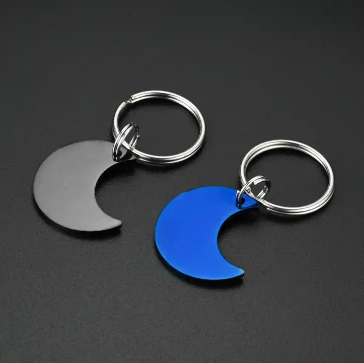 Stainless Steel Engravable Moon Dog Tags ( pk of 10 ) / KT0052