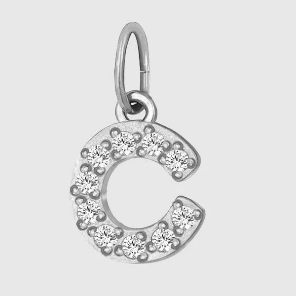 14K Gold PVD Stainless Steel A-Z Letter Rhinestone Inlay Pendant (Pk of 5 ) / KP0009