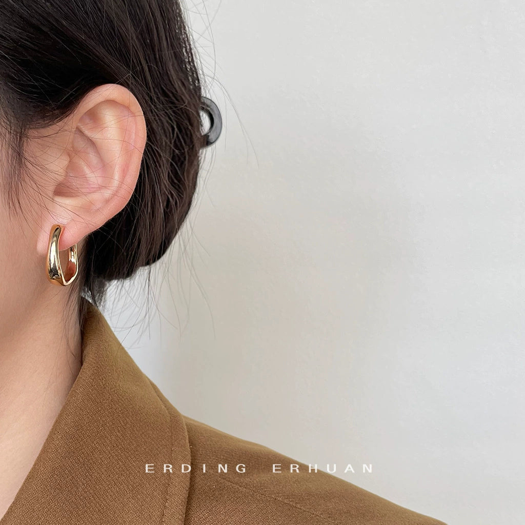 1 Pair French Style Geometry Hoop Earring / KE2002