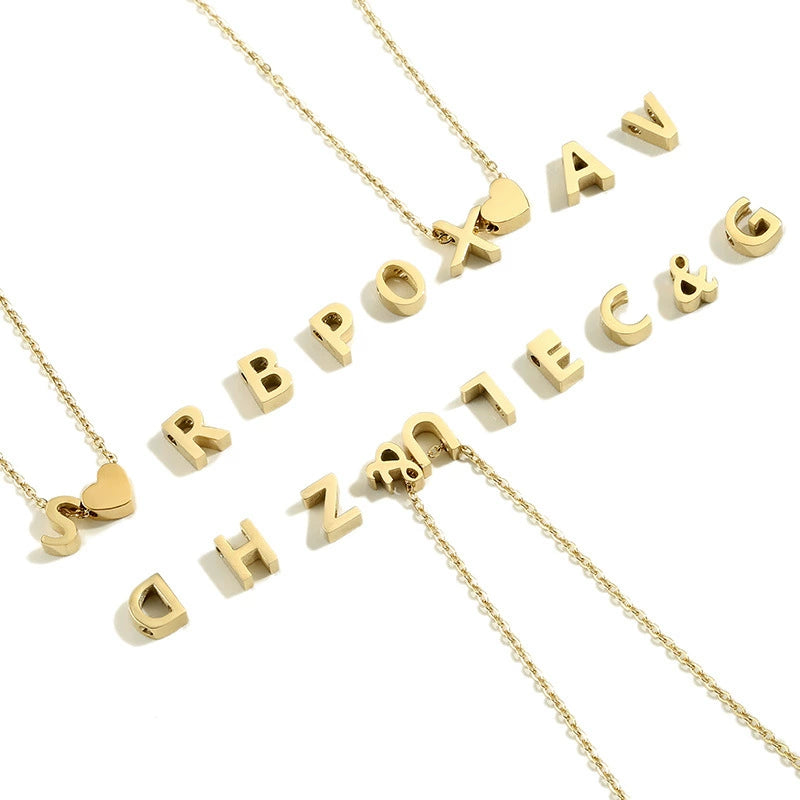 6.1mm Gold Plated Stainless Steel A-Z Letter Pendant (Pk of 10 ) / KP0010
