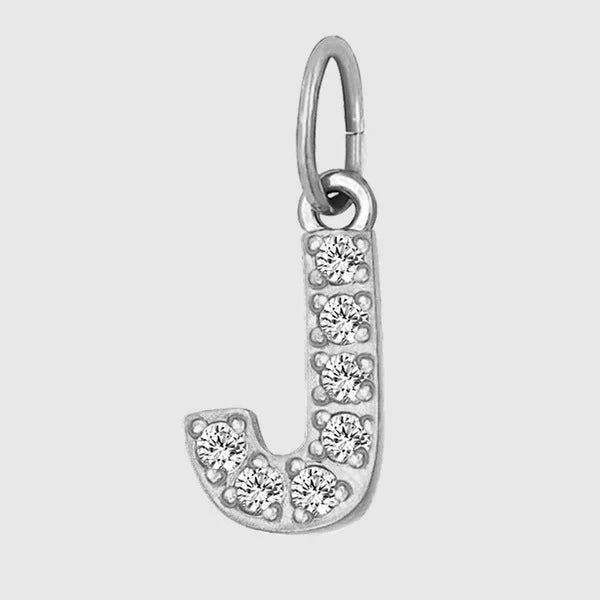 14K Gold PVD Stainless Steel A-Z Letter Rhinestone Inlay Pendant (Pk of 5 ) / KP0009