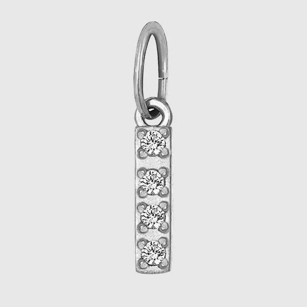 14K Gold PVD Stainless Steel A-Z Letter Rhinestone Inlay Pendant (Pk of 5 ) / KP0009