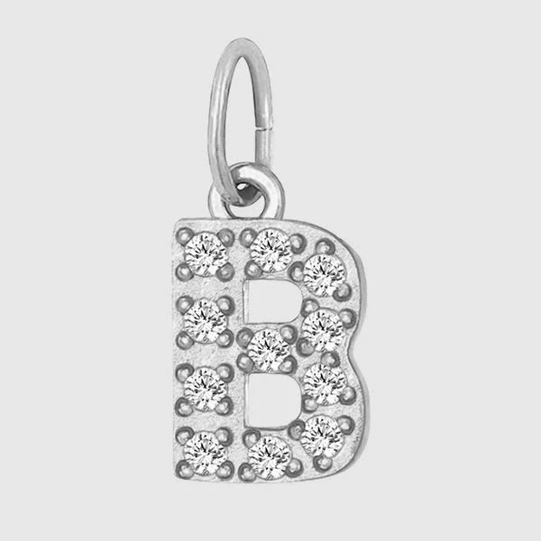 14K Gold PVD Stainless Steel A-Z Letter Rhinestone Inlay Pendant (Pk of 5 ) / KP0009
