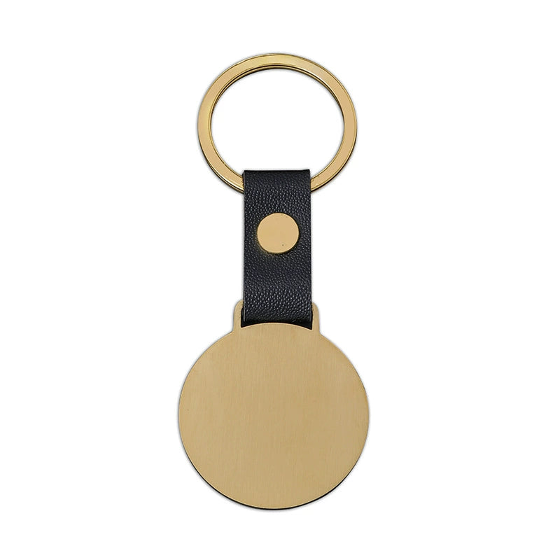 Bulk Engravable wholesale blank stainless steel leather keychain / KC3508