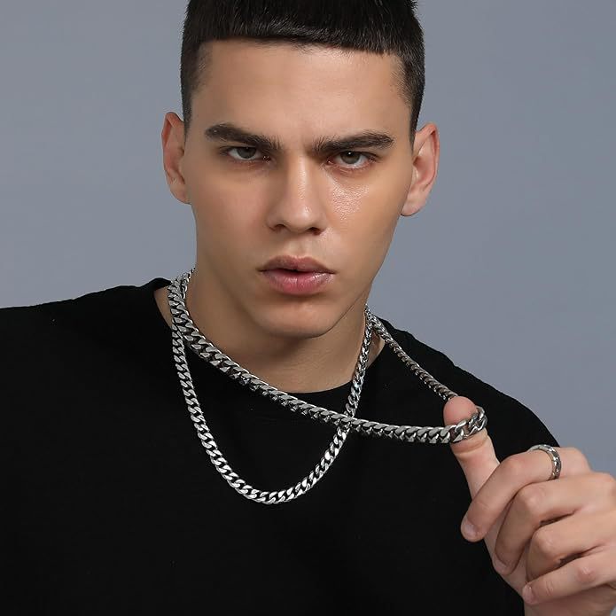 3.5-7mm Stainless Steel Cuban Chain Necklace / KC5025