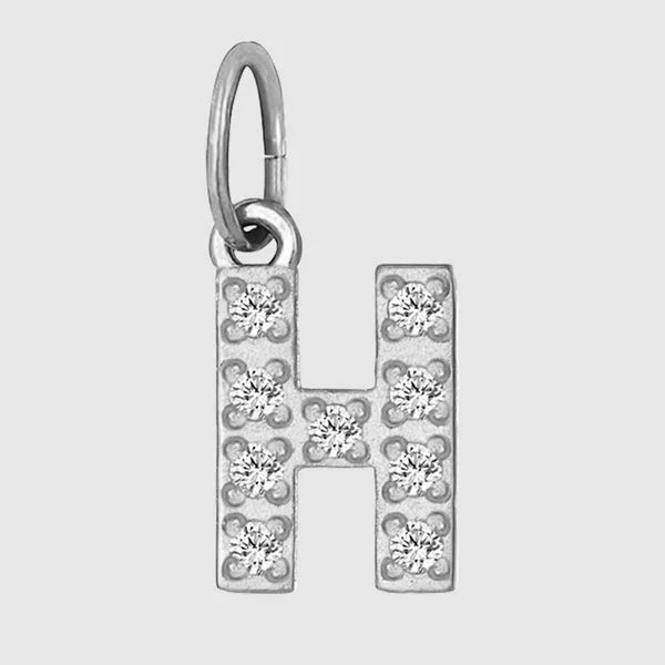 14K Gold PVD Stainless Steel A-Z Letter Rhinestone Inlay Pendant (Pk of 5 ) / KP0009