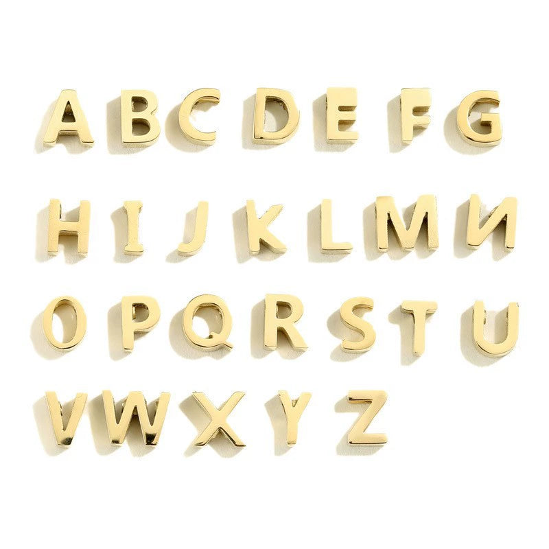 6.1mm Gold Plated Stainless Steel A-Z Letter Pendant (Pk of 10 ) / KP0010