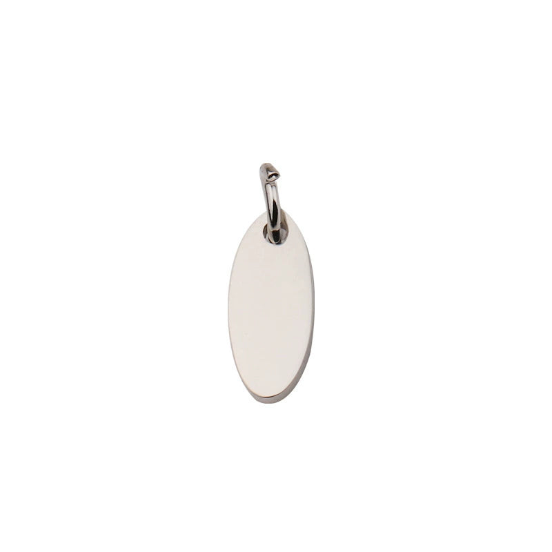 12*5mm Polished engravable stainless steel Oval pendant bulk wholesale / KC2020