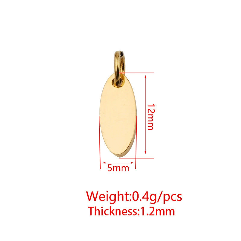 12*5mm Polished engravable stainless steel Oval pendant bulk wholesale / KC2020