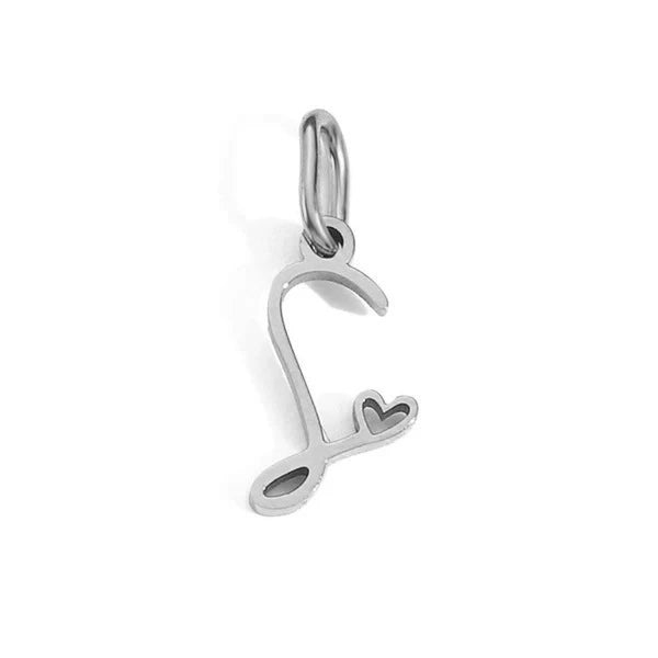 Stainless Steel A-Z Letter Heart Pendant (Pk of 10 ) / KP0002