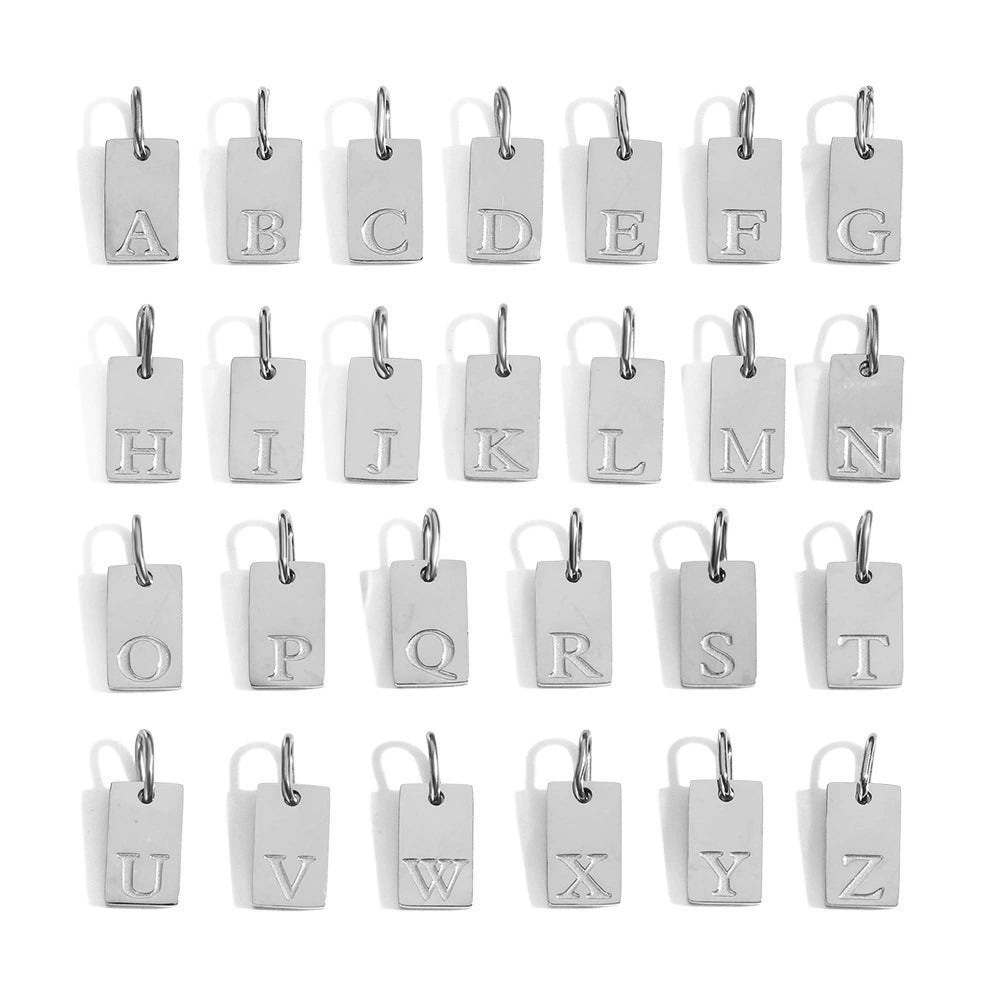 Stainless Steel A-Z Letter CubicPendant (Pk of 10 ) / KP0006