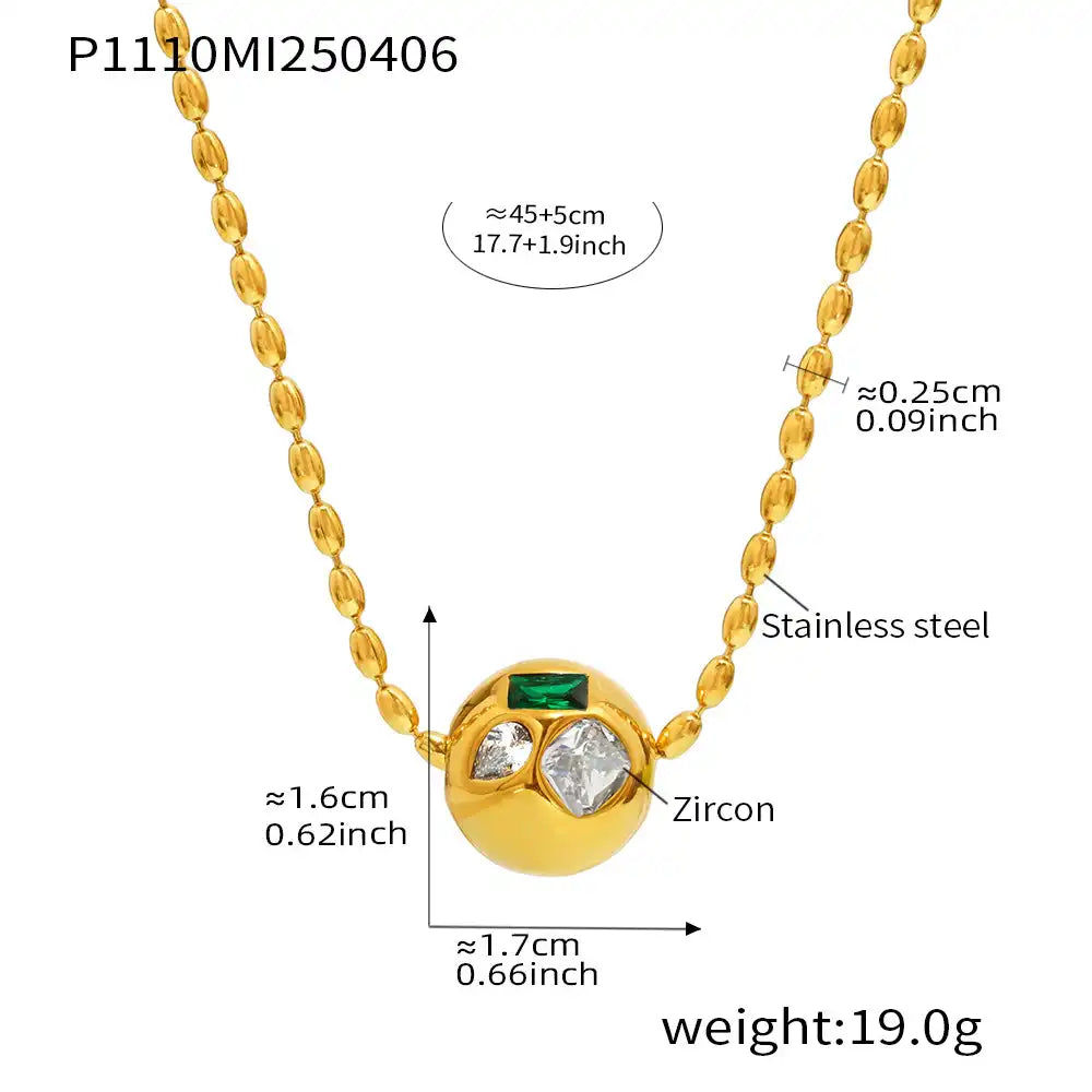 Stainless Steel Beaded Necklace / 25003046
