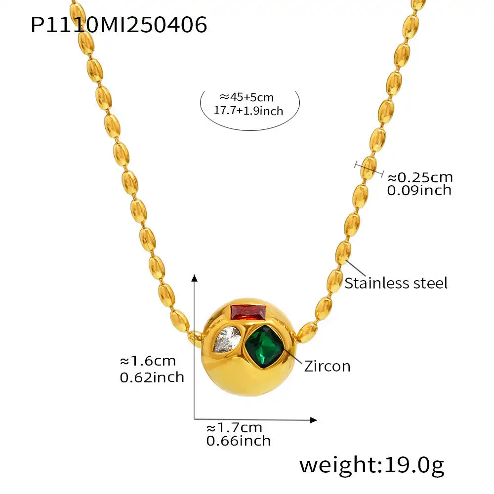 Stainless Steel Beaded Necklace / 25003046