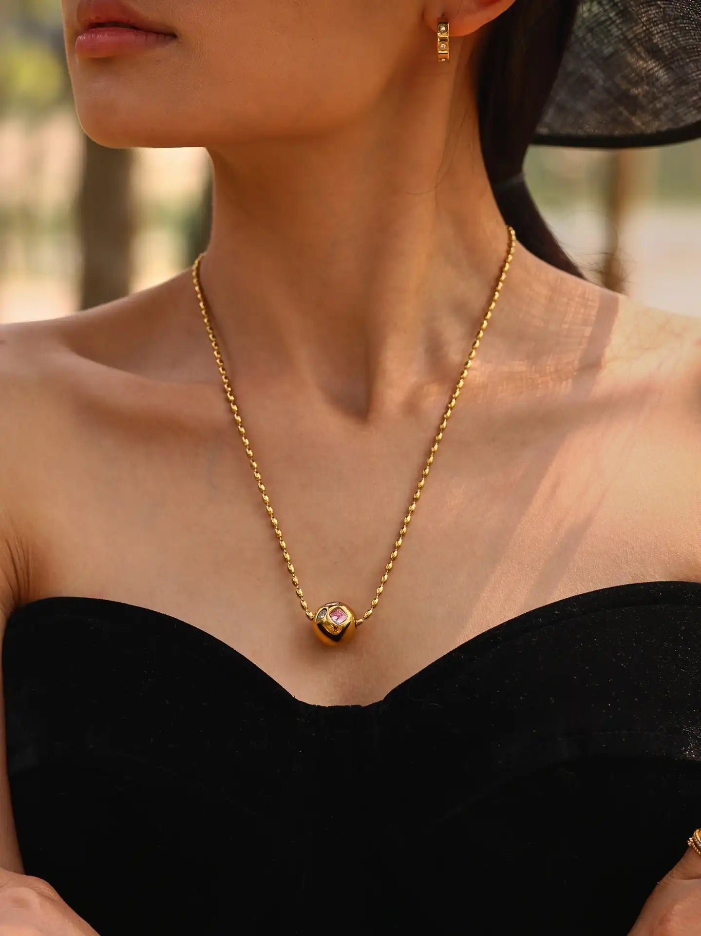 Stainless Steel Beaded Necklace / 25003046