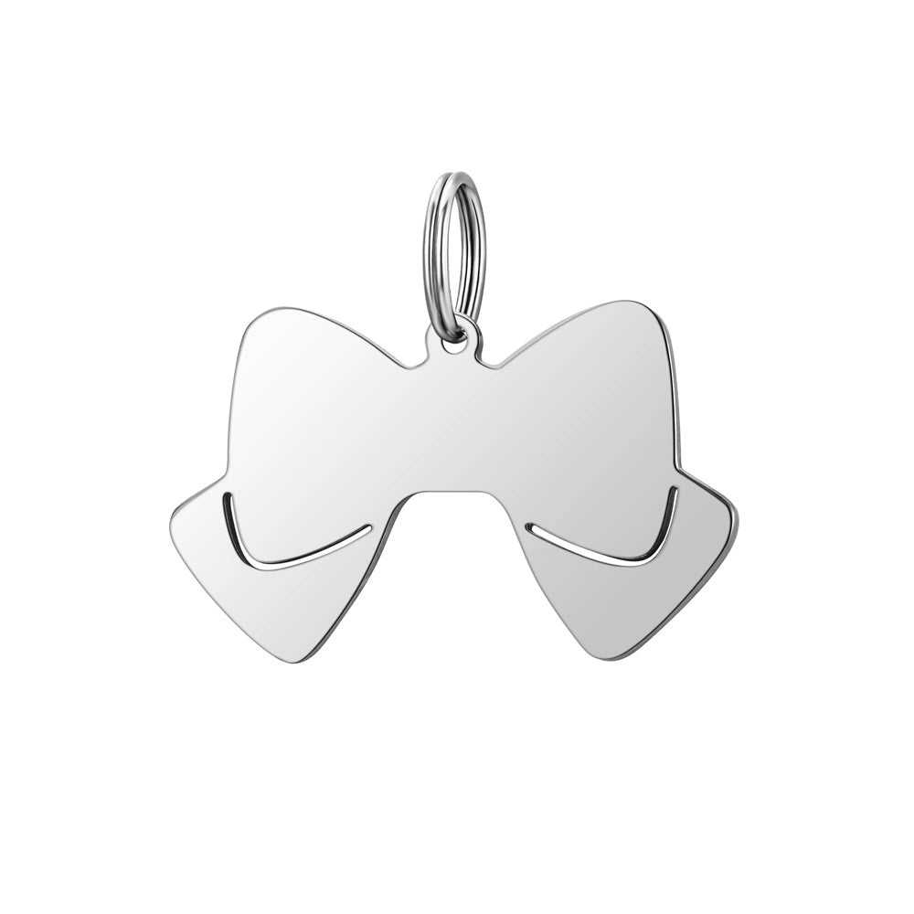 Stainless Steel Blank Bow Cat Dog Tags ( pk of 10 ) / KT0007