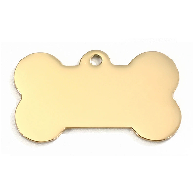 Stainless Steel Blank Engravable Bone Dog Tags / Lot of 10pcs / KT0001