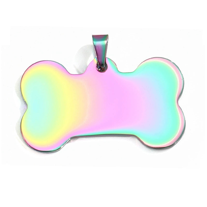 Stainless Steel Blank Engravable Bone Dog Tags / Lot of 10pcs / KT0001