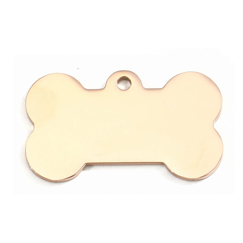 Stainless Steel Blank Engravable Bone Dog Tags / Lot of 10pcs / KT0001