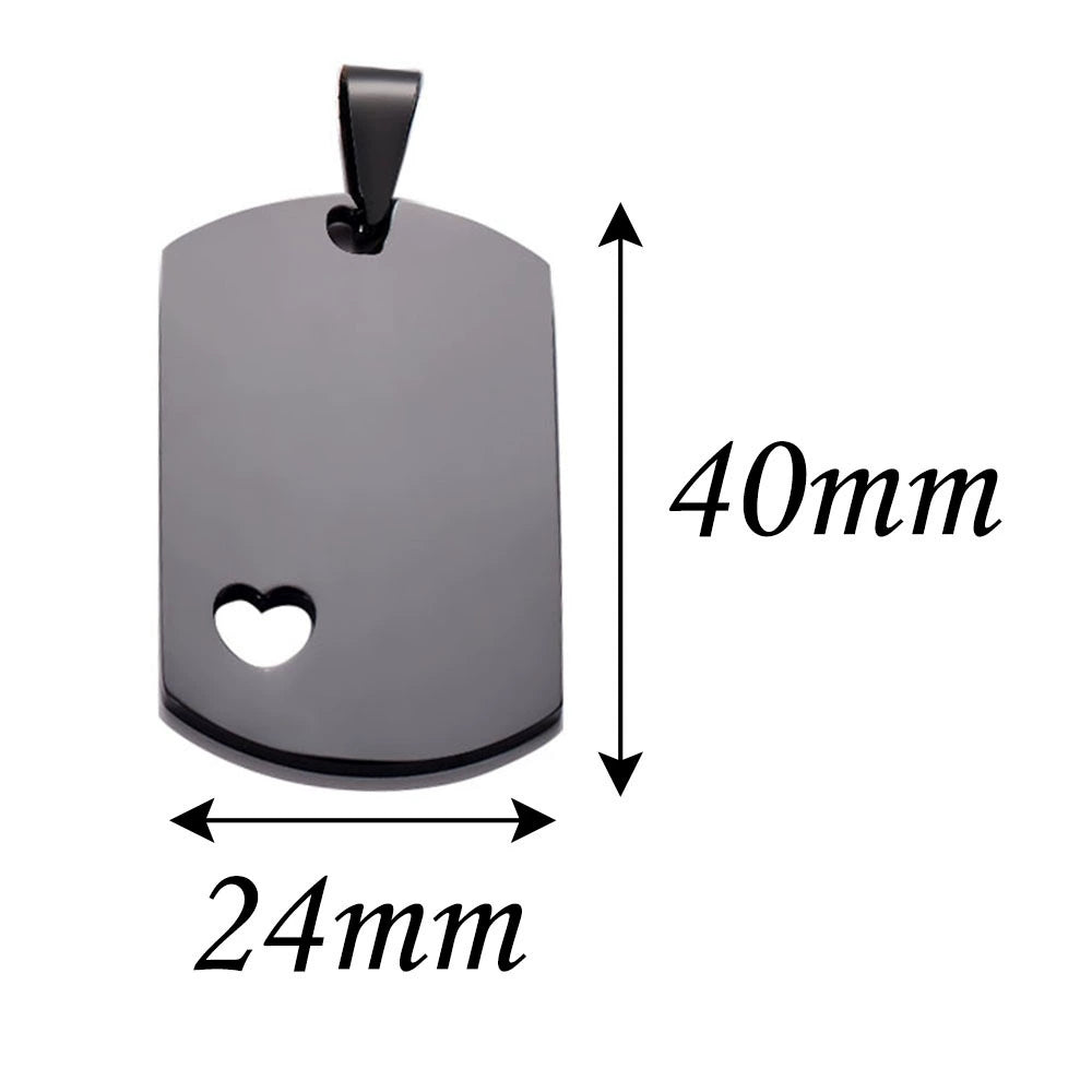 40*24mm Stainless Steel Blank Hollow HeartMinitary Dog Cat Tags ( pk of 10 ) / KT0012