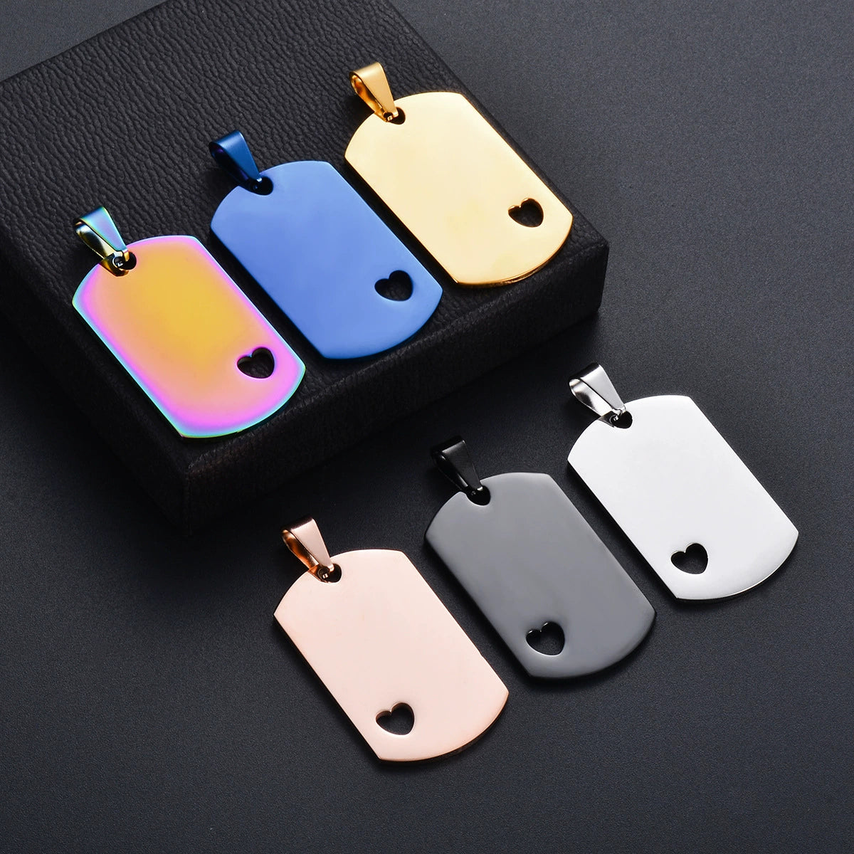 40*24mm Stainless Steel Blank Hollow HeartMinitary Dog Cat Tags ( pk of 10 ) / KT0012