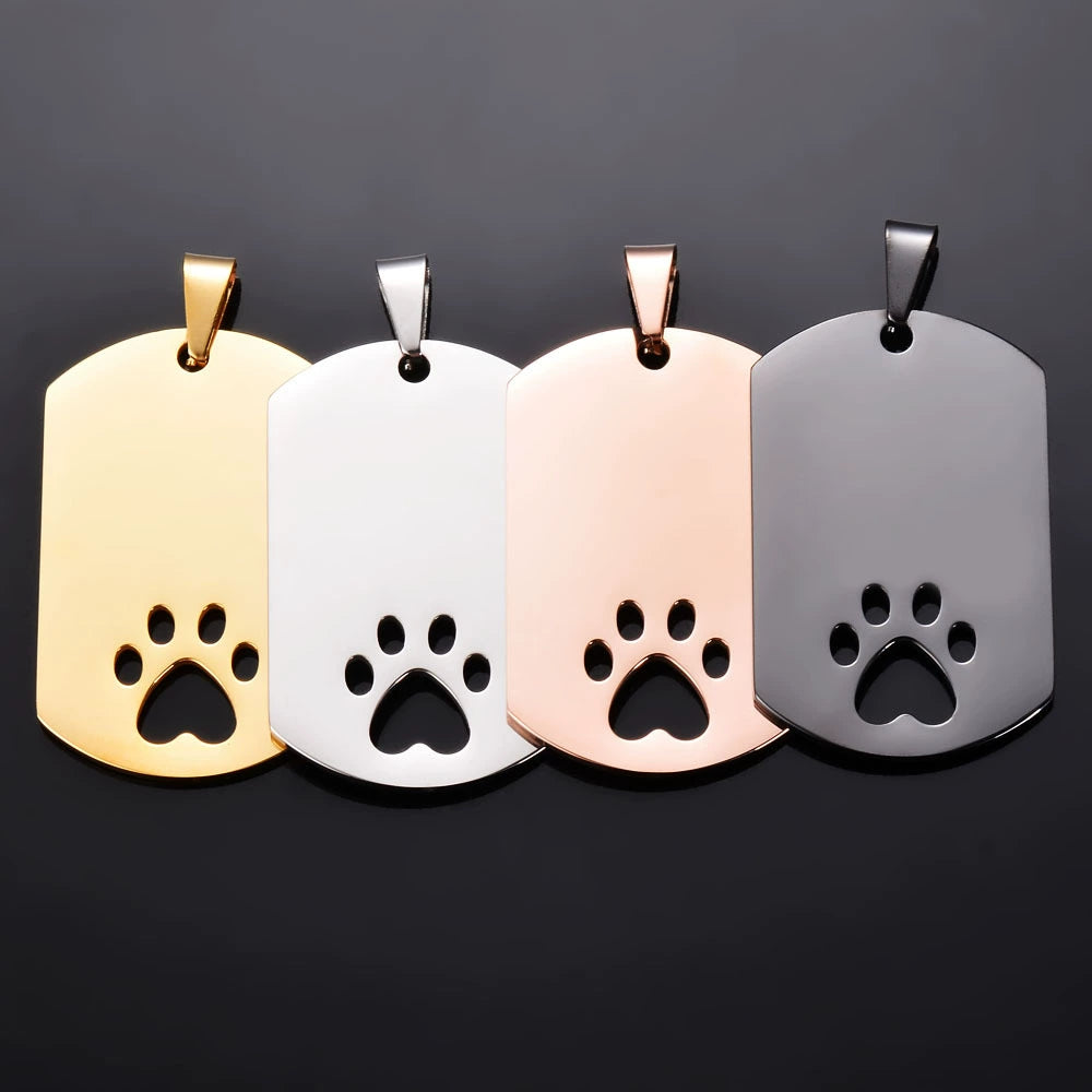 Stainless Steel Blank Hollow Paw Military Dog Tags ( pk of 10 ) / KT0015