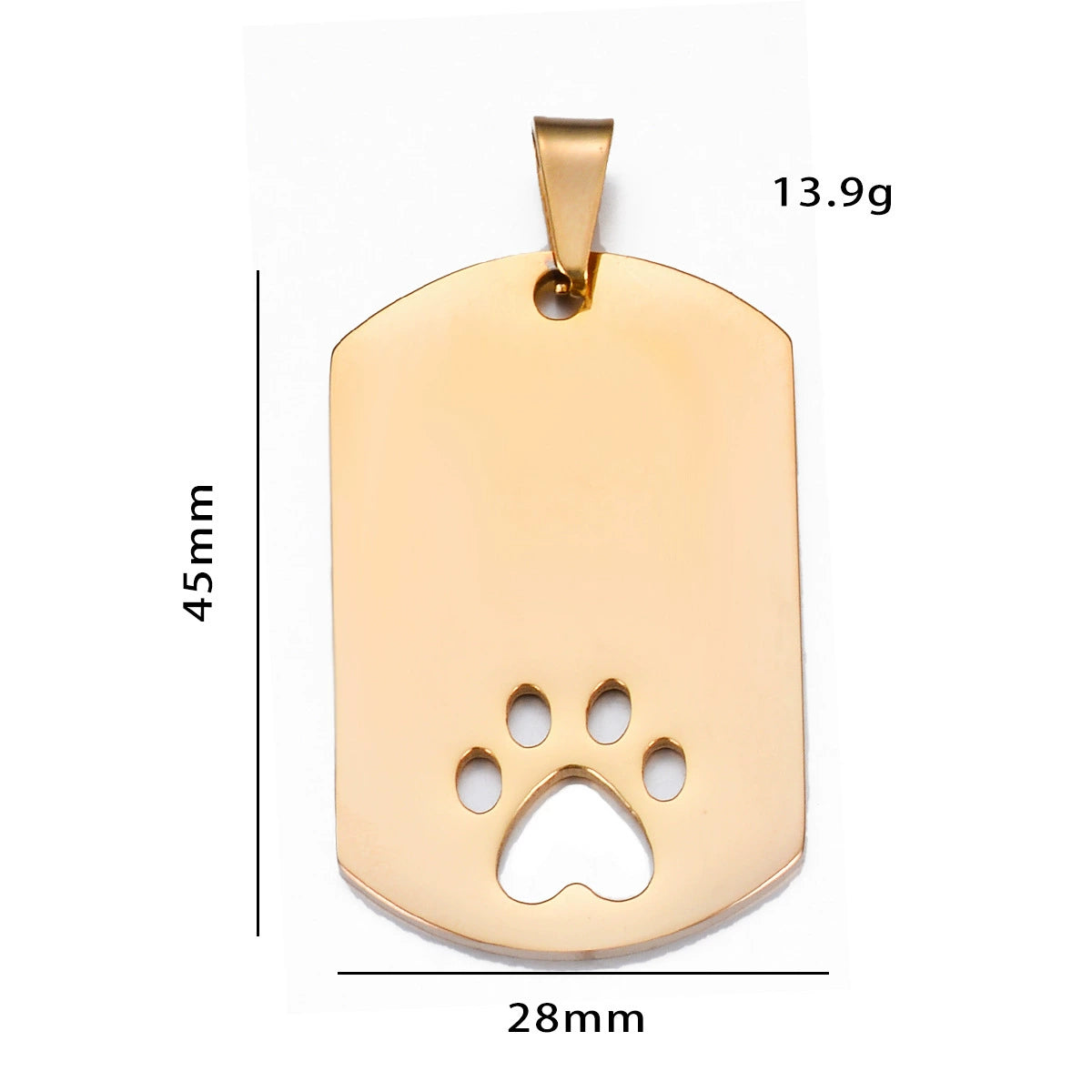Stainless Steel Blank Hollow Paw Military Dog Tags ( pk of 10 ) / KT0015