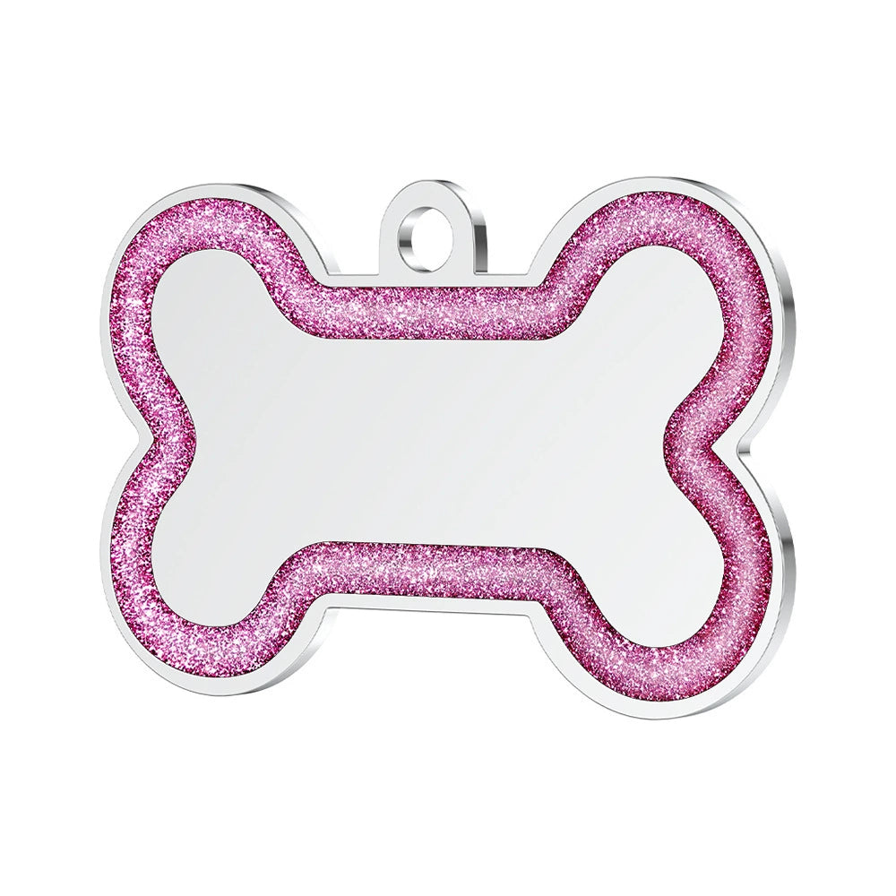 Stainless Steel Enamel Engravable Bone Cat Dog Tags / Lot of 10pcs / KT0004