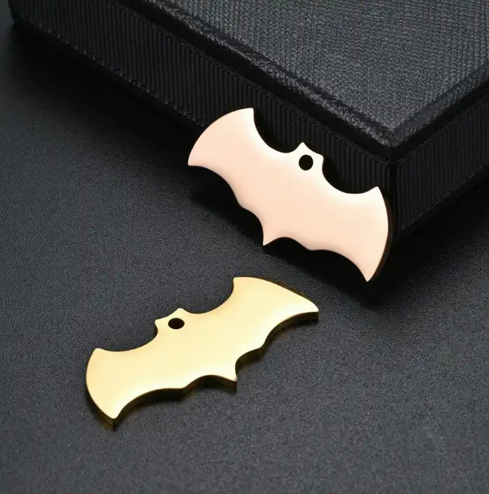 Stainless Steel Engravable Bat Shape Cat Dog Tags ( pk of 10 ) / KT0045