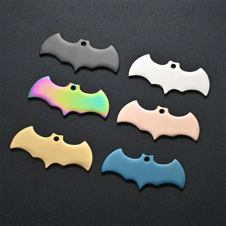 Stainless Steel Engravable Bat Shape Cat Dog Tags ( pk of 10 ) / KT0045