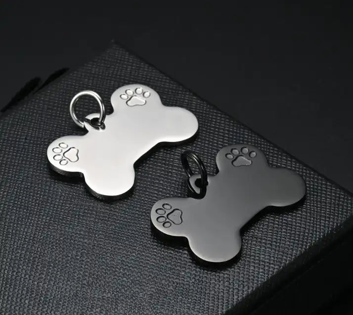 36*25mm Stainless Steel Engravable Bone Paw Cat Dog Tags / Lot of 10pcs / KT0005