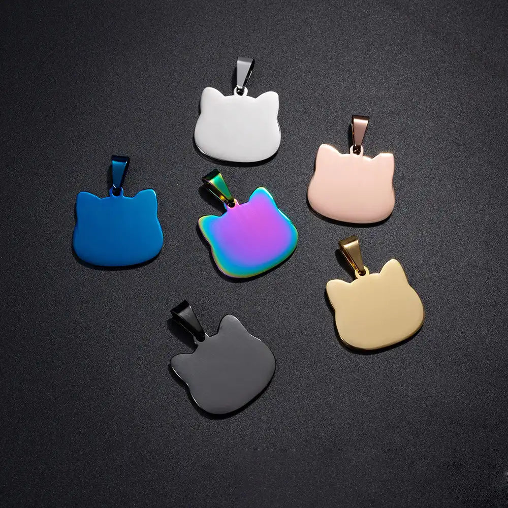 Stainless Steel Engravable Cat Tags ( pk of 10 ) / KT0033
