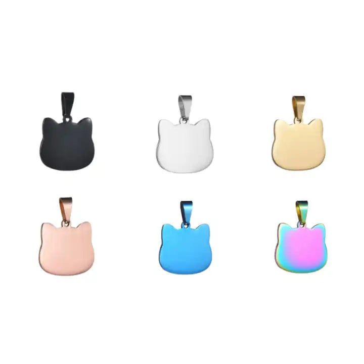 Stainless Steel Engravable Cat Tags ( pk of 10 ) / KT0033