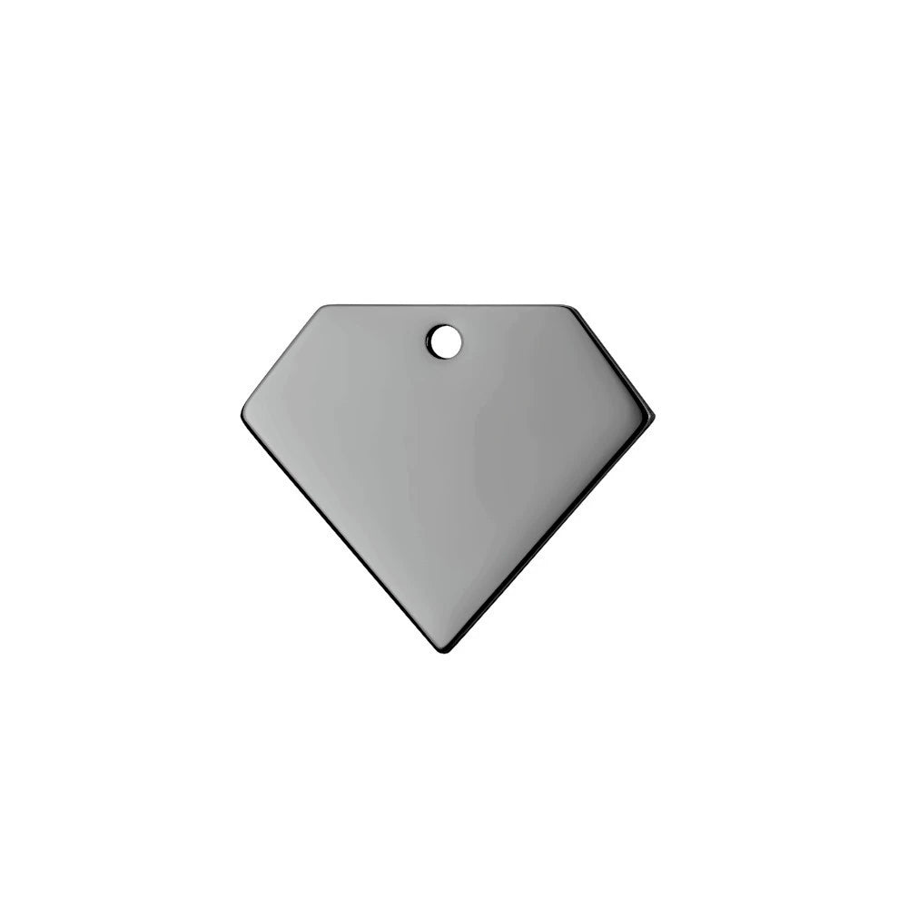Stainless Steel Engravable Diamond Cat Dog Tags ( pk of 10 ) / KT0016