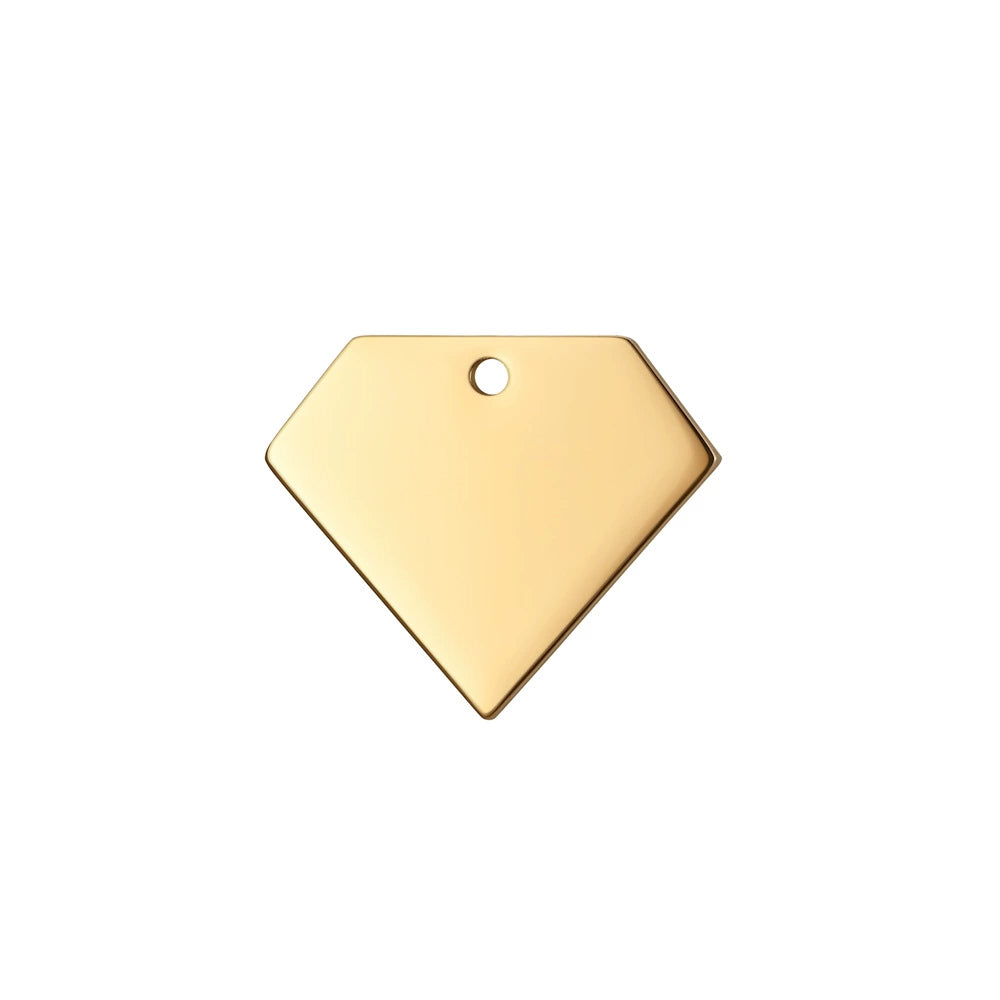 Stainless Steel Engravable Diamond Cat Dog Tags ( pk of 10 ) / KT0016
