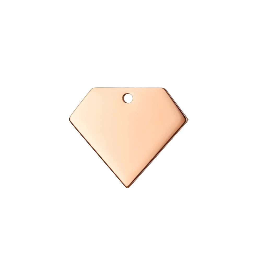 Stainless Steel Engravable Diamond Cat Dog Tags ( pk of 10 ) / KT0016